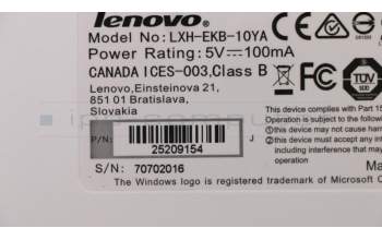 Lenovo 25209154 DT_KYB Sunrex EKB-10YA(LA) W-Silk USB KB