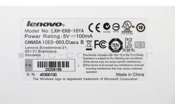 Lenovo 25209156 DT_KYB Sunrex EKB-10YA(SW) W-Silk USB KB