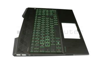2B-BBQ08C24B Original Primax Tastatur inkl. Topcase DE (deutsch) schwarz/grün/schwarz mit Backlight