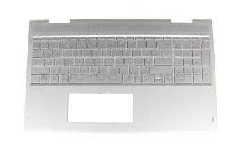 442.0BX02.0002 Original HP Tastatur inkl. Topcase DE (deutsch) silber/silber mit Backlight
