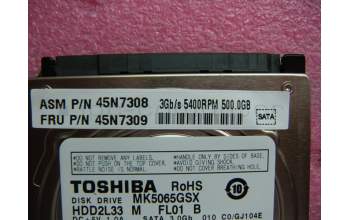 Lenovo 45N7309 DRIVEH Tray-SATA B500 Toshiba