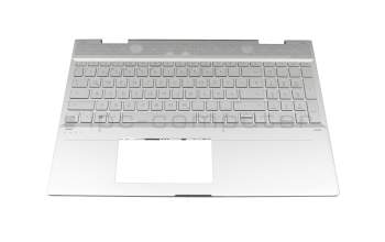 4600ED0D0001 Original HP Tastatur inkl. Topcase DE (deutsch) silber/silber mit Backlight