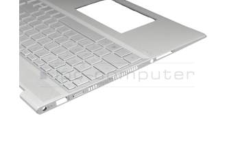490.0GB07.AD0G Original Wistron Tastatur inkl. Topcase DE (deutsch) silber/silber mit Backlight (DIS)