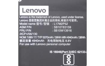 Lenovo 5B10W13916 BATTERY Internal, 2c, 39Wh, LiIon, SMP