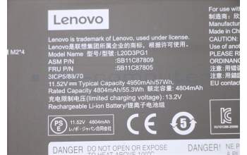 Lenovo 5B11C87805 BATTERY SD/C L20D3PG1 11.52V57Wh3cell