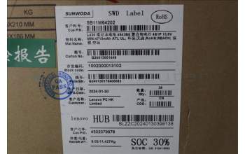 Lenovo 5B11M64202 BATTERY 4cell 75Wh 15.6V L23D4PH0 SD/A