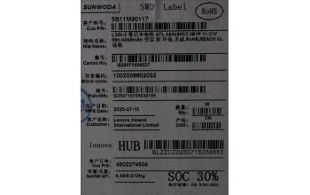 Lenovo 5B11M90117 Lenovo BATTERY, 11.31V, 47Wh, 3cell