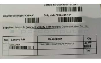 Lenovo 5B28C24505 TB351F MB 8+256&*F00CLP3-000-100 CS