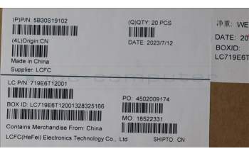 Lenovo 5B30S19102 BEZEL Bezel L 82WQ HD Bezel W/Tape