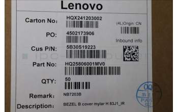 Lenovo 5B30S19223 BEZEL B cover mylar H 83J1_IR