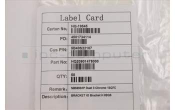 Lenovo 5B40S22107 IO Bracket H 82QS