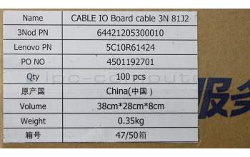 Lenovo 5C10R61424 CABLE IO Board cable 3N 81J2