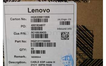Lenovo 5C10S30433 EDP cable H 21CY_40PIN RGB