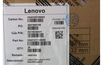 Lenovo 5C10S30441 EDP cable H 21CX 40pinIRlong60HZ