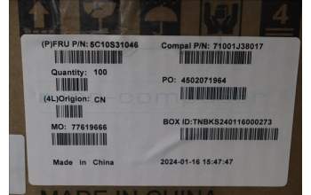 Lenovo 5C10S31046 CABLE Kamerakabel C 83G1 IR FPC