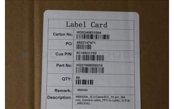 Lenovo 5C10S31192 CABLE Kamerakabel H 21NH