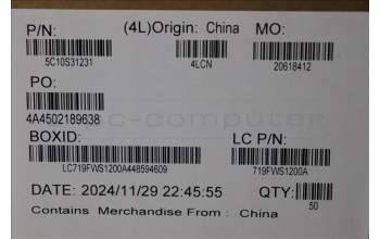 Lenovo 5C10S31231 Cable L 83K0 LUXSHARE M/B-EDP IR