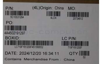 Lenovo 5C10S31264 Cable L 83K1 EDP TOUCH LUX