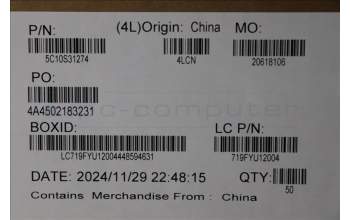 Lenovo 5C10S31274 Cable L 83K2 IO/B LJYI