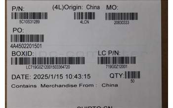 Lenovo 5C10S31289 CABLE CABLE L83CX LIO to MB FPC