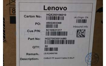 Lenovo 5C10S31317 CABLE FP board Cable H 83JT
