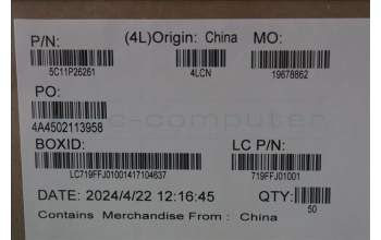 Lenovo 5C11P26261 FRU CAFFC40PFP0.5PAD=0.3M/BIO/BMGE