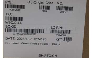 Lenovo 5C11P26289 FRU CABLE MSF50_IO FPC USB RB