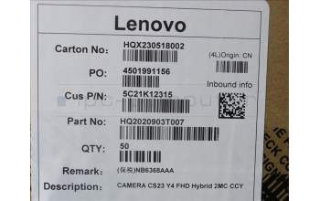 Lenovo 5C21K12315 CAMERA CS23 Y4 FHD Hybrid 2MC CCY