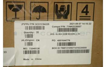 Lenovo 5C51C94225 FRU CARDPOP HDMI IO Board LTE
