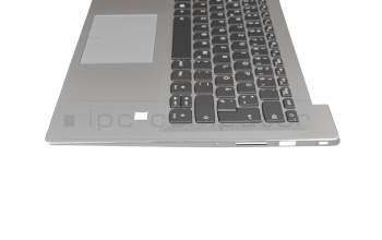 5CB0N78681 Original Lenovo Tastatur inkl. Topcase DE (deutsch) grau/silber mit Backlight für Fingerprint-Sensor