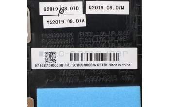 Lenovo 5CB0S18808 C-Cover with keyboard, Belgian, Blue, Backlight, UK