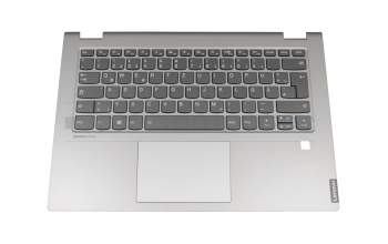 5CB0U42129 Original Lenovo Tastatur inkl. Topcase DE (deutsch) grau/silber mit Backlight für Fingerprint