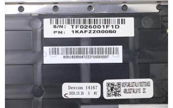 Lenovo 5CB0X55872 C-Abdeckung mit Tastatur, Deutsch, Grau, Hintergrundbeleuchtung