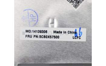 Lenovo 5CB0X57500 C-Cover with keyboard,US English Euro,Platinum Grey,Non_Backlight,Non_Fingerprint