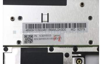 Lenovo 5CB0Y85535 C-Cover with keyboard, Arabic, Grey, Non-Backlight, Fingerprint, US