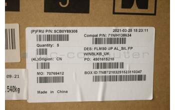 Lenovo 5CB0Y89308 COVER Upper C81YH AL_SIL FP NBLKB_UK