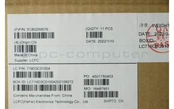 Lenovo 5CB0Z69576 COVER FRU T15G2_C_COVER_W_FPR BK NE