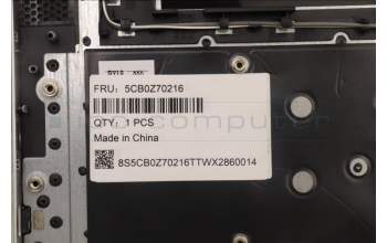 Lenovo 5CB0Z70216 C-Abdeckung mit Tastatur, USA – Englisch, Tiefschwarz, Hintergrundbeleuchtung