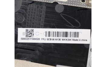 Lenovo 5CB1A14136 C-Abdeckung mit Tastatur, Bulgarisch, Schwarz, Hintergrundbeleuchtung, Fingerabdruck