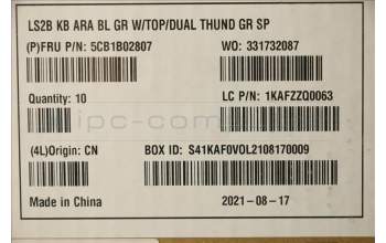 Lenovo 5CB1B02807 Tastatur inkl. Topcase ASM_AR-E Q82A3 GY