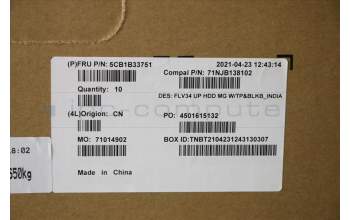 Lenovo 5CB1B33751 Tastatur inkl. Topcase ASM_HIN C 20VD HDMGBL