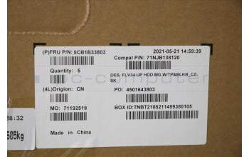 Lenovo 5CB1B33803 Tastatur inkl. Topcase ASM_CZE/SLK C20VD HDMGBL