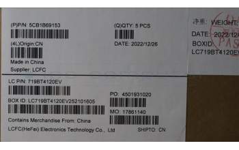 Lenovo 5CB1B69153 Tastatur inkl. Topcase ASM_UKRL82H8NFPAGBL