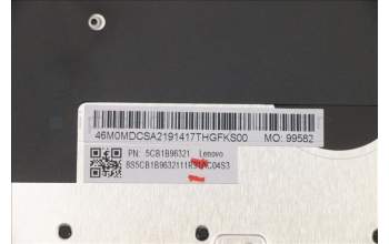 Lenovo 5CB1B96321 C-Abdeckung mit Tastatur, Hebräisch, Grau, Hintergrundbeleuchtung