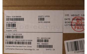 Lenovo 5CB1B96595 C-Cover with keyboard,Portuguese,Arctic Grey,FingerPrint