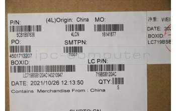 Lenovo 5CB1B97636 C-Cover with keyboard,Portuguese,Abyss Blue,Backlight,FingerPrint