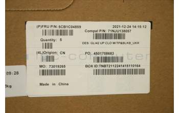 Lenovo 5CB1C04859 Tastatur inkl. TopcaseASM_UKR C82L3 CloBL