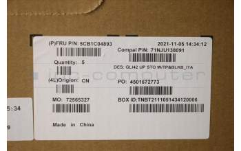 Lenovo 5CB1C04893 Tastatur inkl. TopcaseASM_ITA C82L3 StoBL