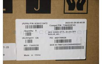 Lenovo 5CB1C13472 COVER Upper C82LM PL_SILD NFP BLKB_BEL