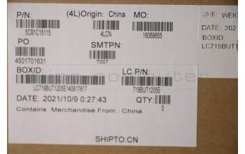 Lenovo 5CB1C15115 Tastatur inkl. Topcase ASM_ITA L81X8 FPPGDIS